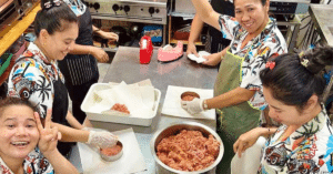 making burger patties